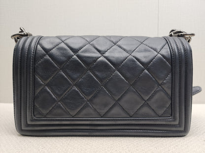 Chanel Black Calfskin Old Medium Boy (RHW)