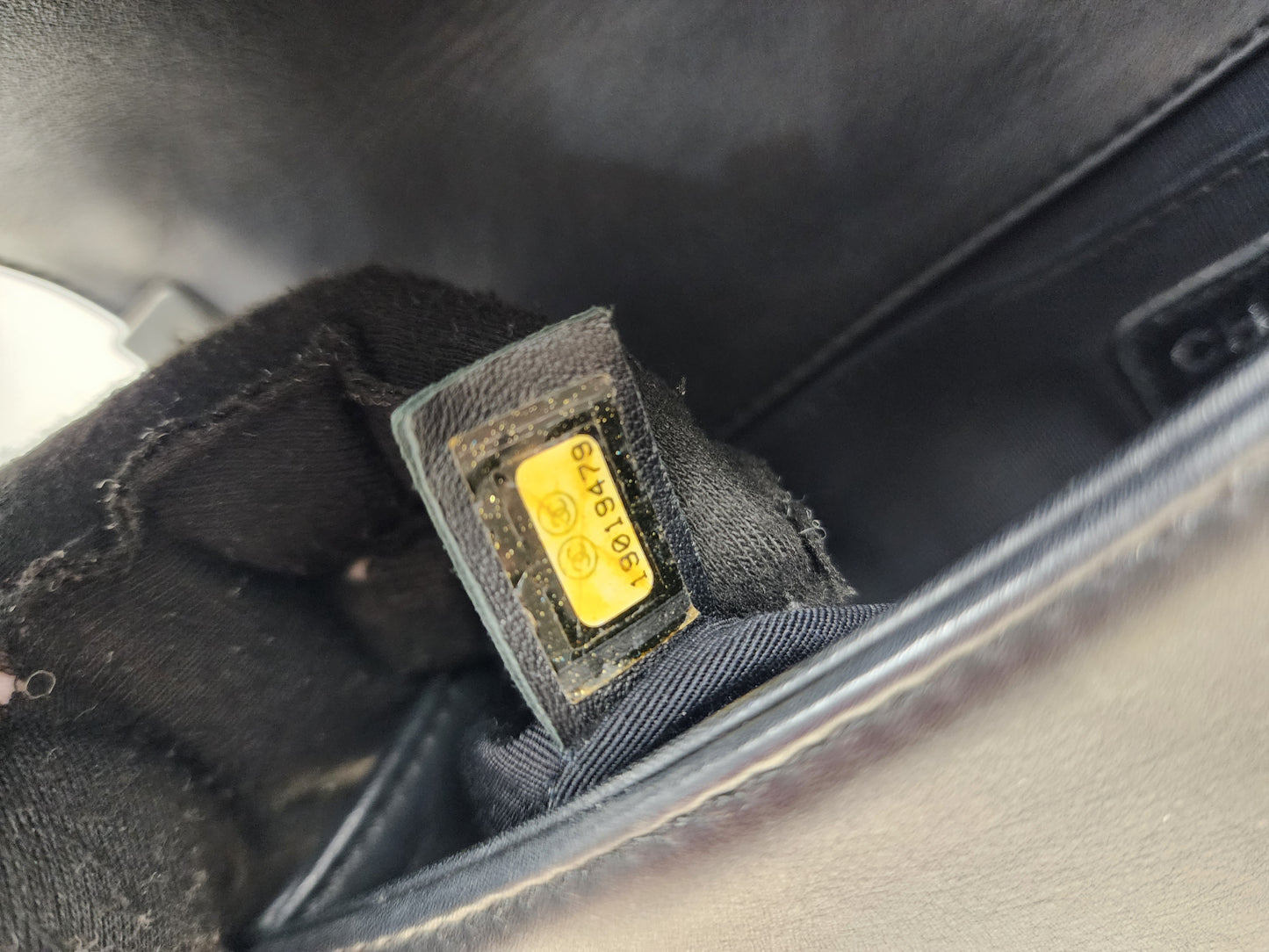 Chanel Black Calfskin Old Medium Boy (RHW)