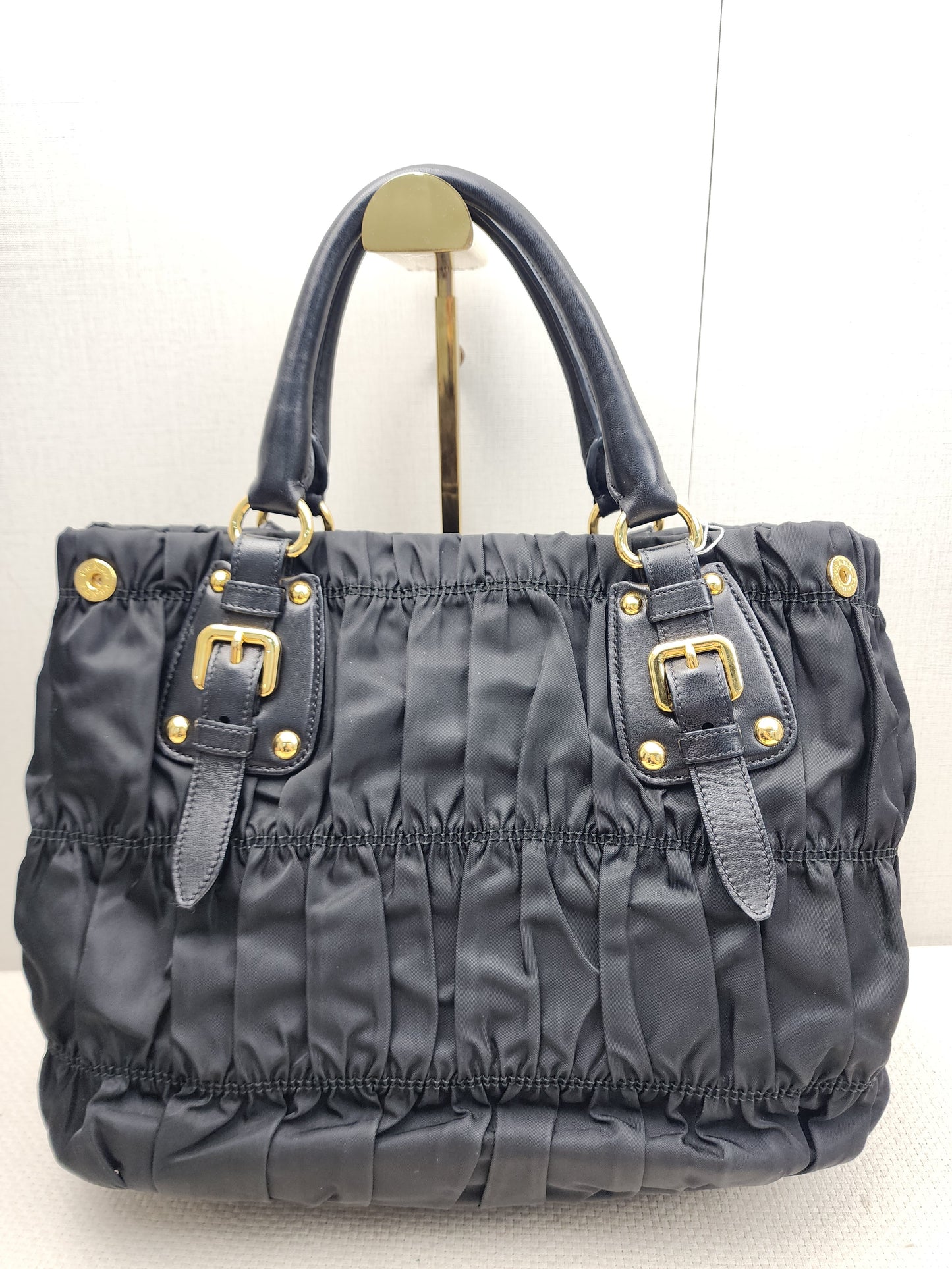 Prada Black Tessuto Nylon Gaufre 2-Way Tote