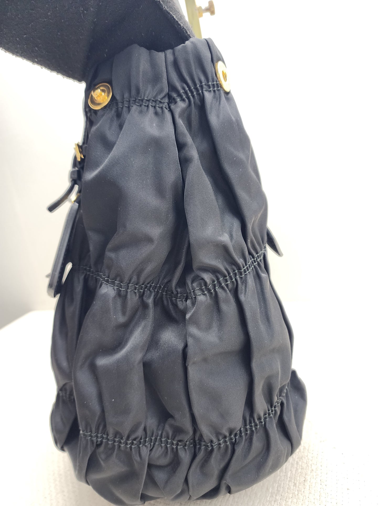 Prada Black Tessuto Nylon Gaufre 2-Way Tote