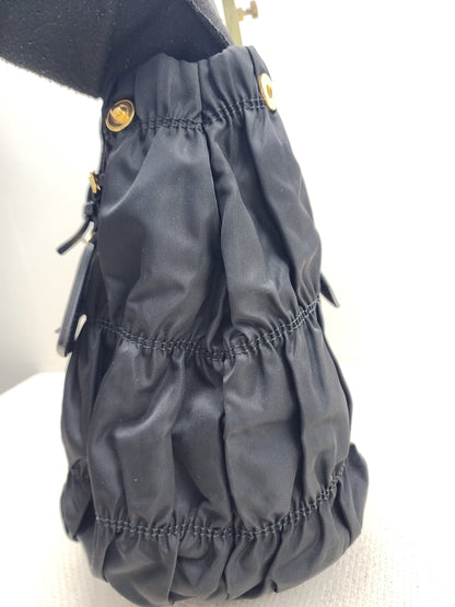 Prada Black Tessuto Nylon Gaufre 2-Way Tote