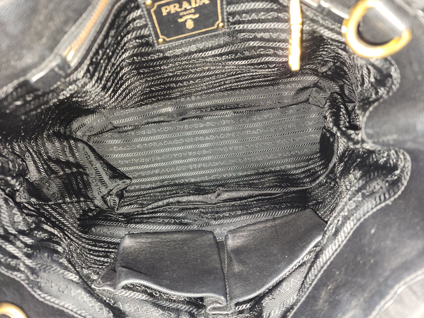 Prada Black Tessuto Nylon Gaufre 2-Way Tote