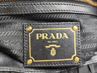Prada Black Tessuto Nylon Gaufre 2-Way Tote