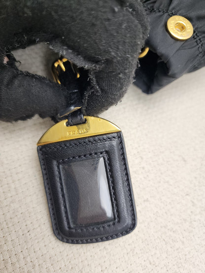 Prada Black Tessuto Nylon Gaufre 2-Way Tote