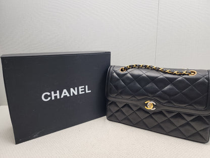Chanel Black Lambskin Vintage Paris Limited CC Double Flap
