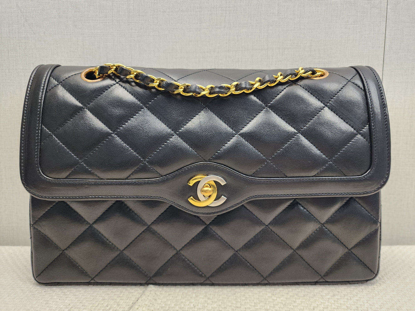 Chanel Black Lambskin Vintage Paris Limited CC Double Flap