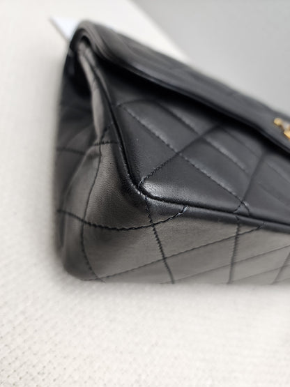 Chanel Black Lambskin Vintage Paris Limited CC Double Flap