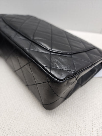 Chanel Black Lambskin Vintage Paris Limited CC Double Flap