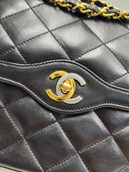 Chanel Black Lambskin Vintage Paris Limited CC Double Flap
