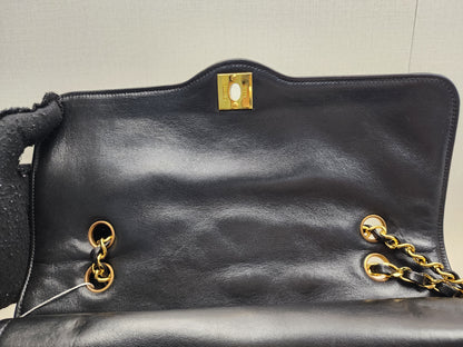 Chanel Black Lambskin Vintage Paris Limited CC Double Flap