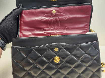 Chanel Black Lambskin Vintage Paris Limited CC Double Flap