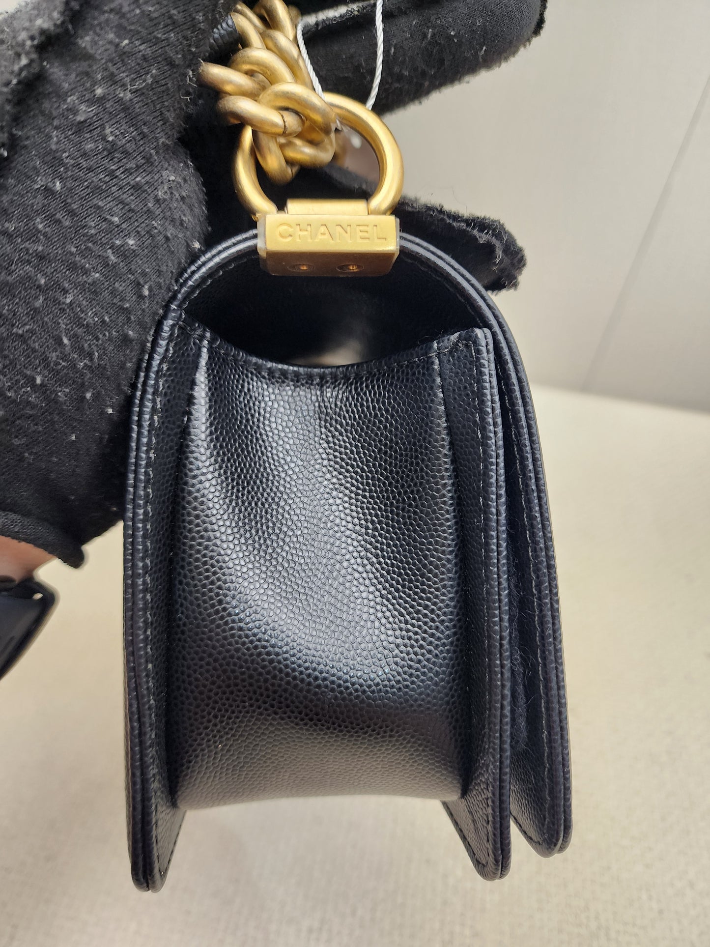 Chanel Black Caviar Small Boy (GHW)