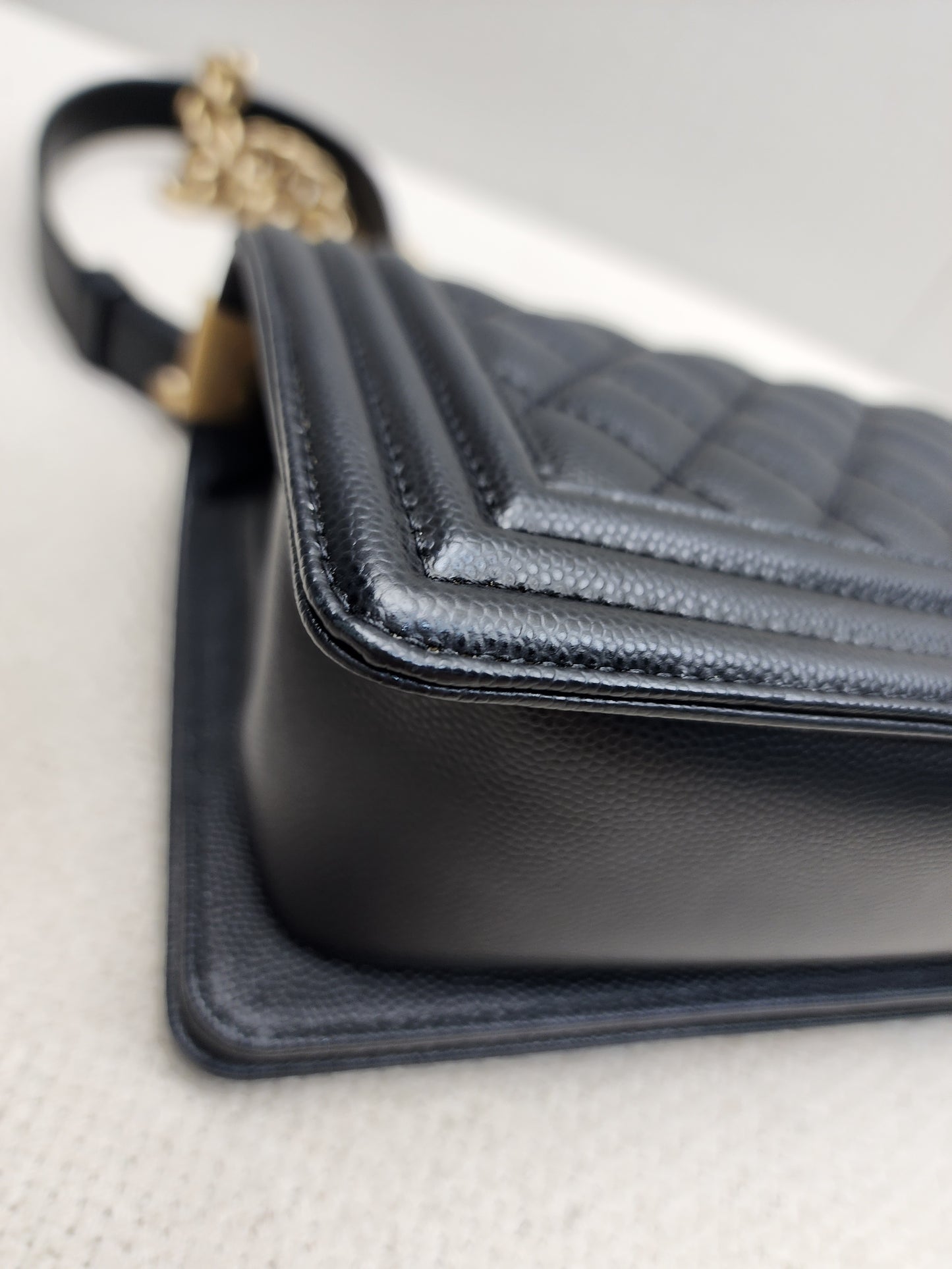 Chanel Black Caviar Small Boy (GHW)