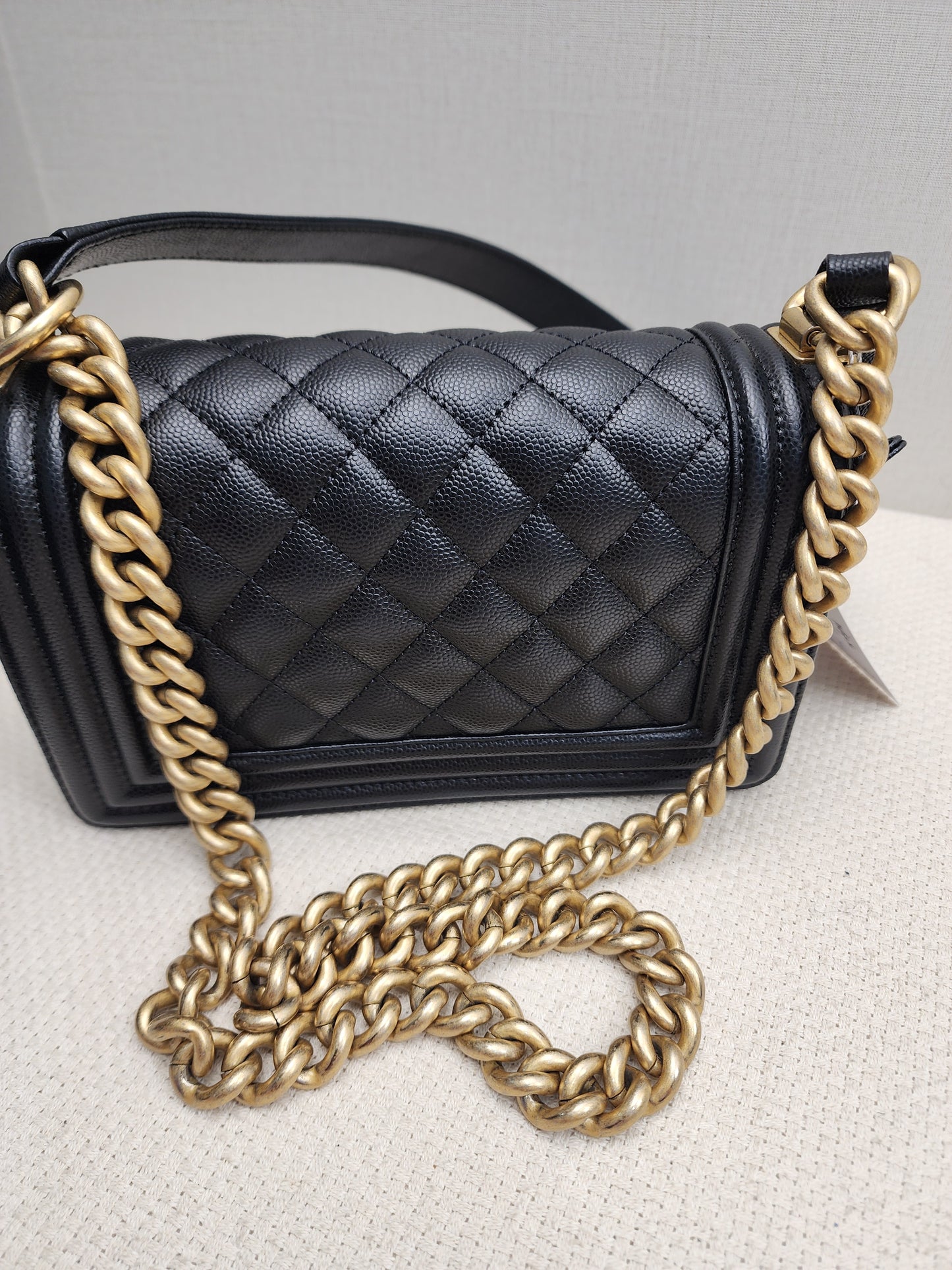 Chanel Black Caviar Small Boy (GHW)