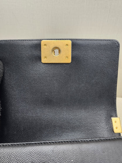 Chanel Black Caviar Small Boy (GHW)