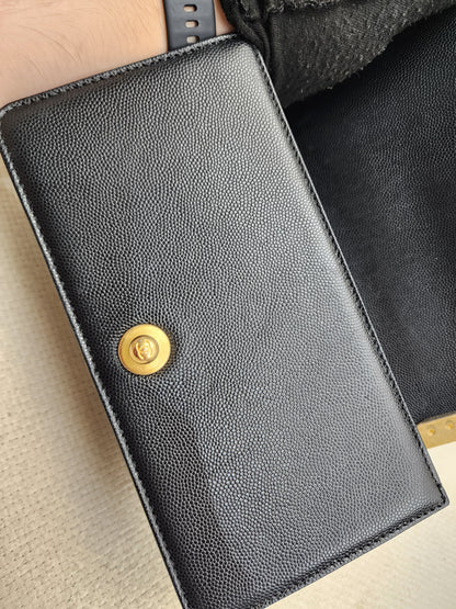 Chanel Black Caviar Small Boy (GHW)