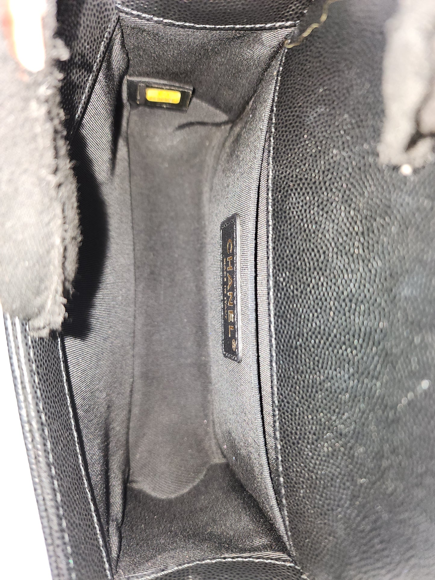 Chanel Black Caviar Small Boy (GHW)