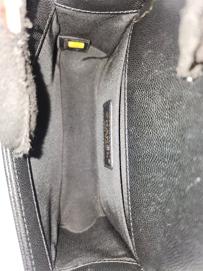 Chanel Black Caviar Small Boy (GHW)