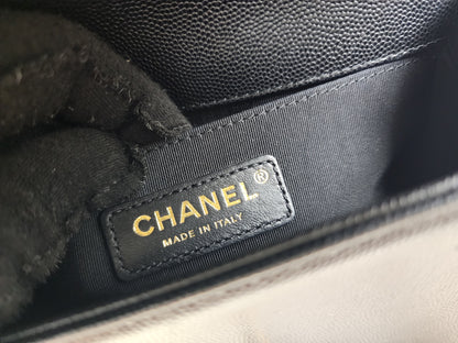 Chanel Black Caviar Small Boy (GHW)