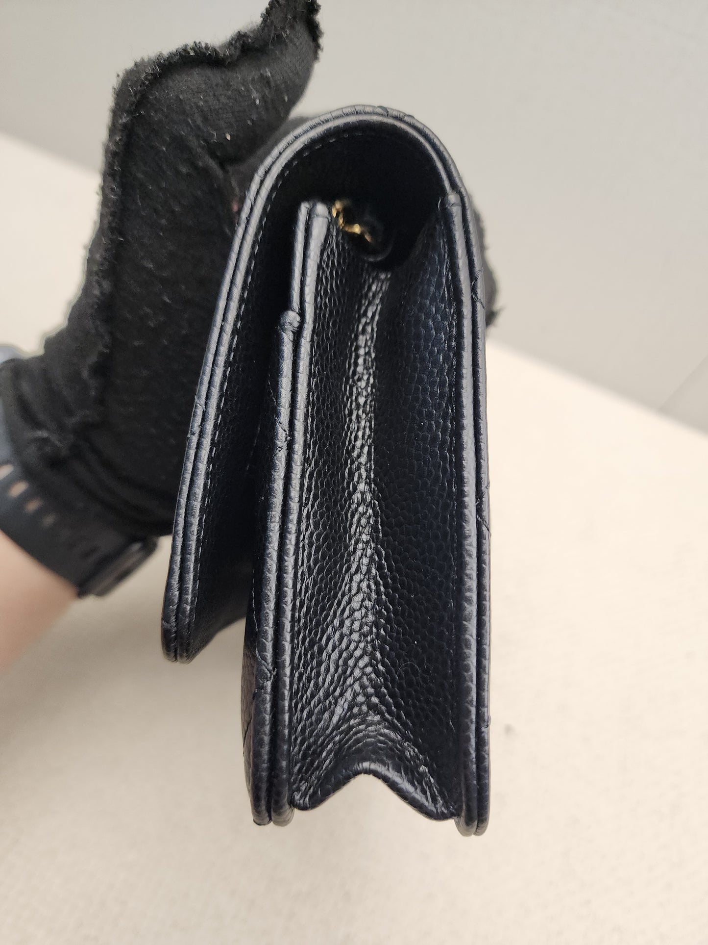 Chanel Black Caviar WOC (GHW)
