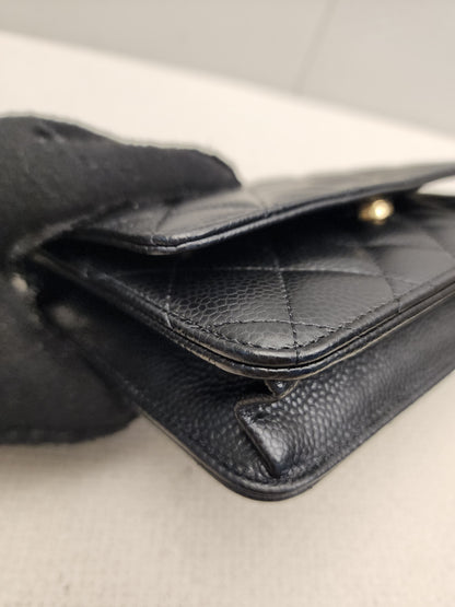Chanel Black Caviar WOC (GHW)