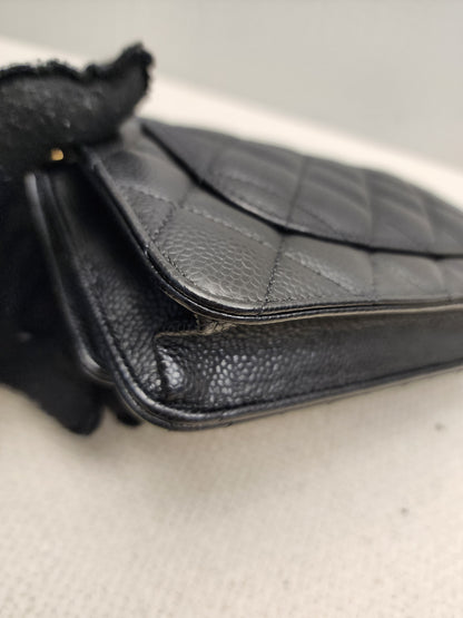 Chanel Black Caviar WOC (GHW)