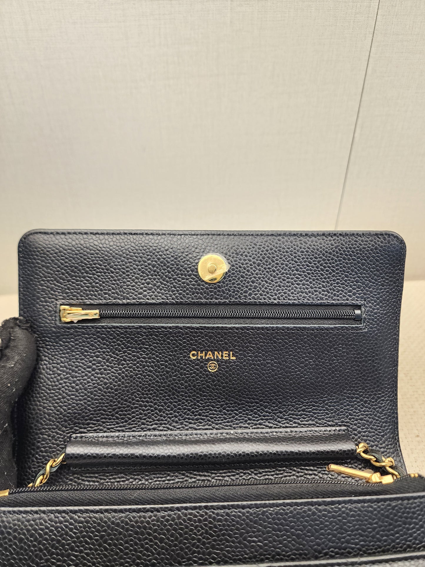 Chanel Black Caviar WOC (GHW)