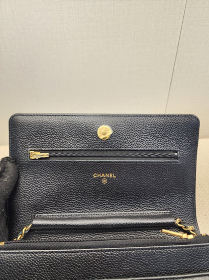 Chanel Black Caviar WOC (GHW)