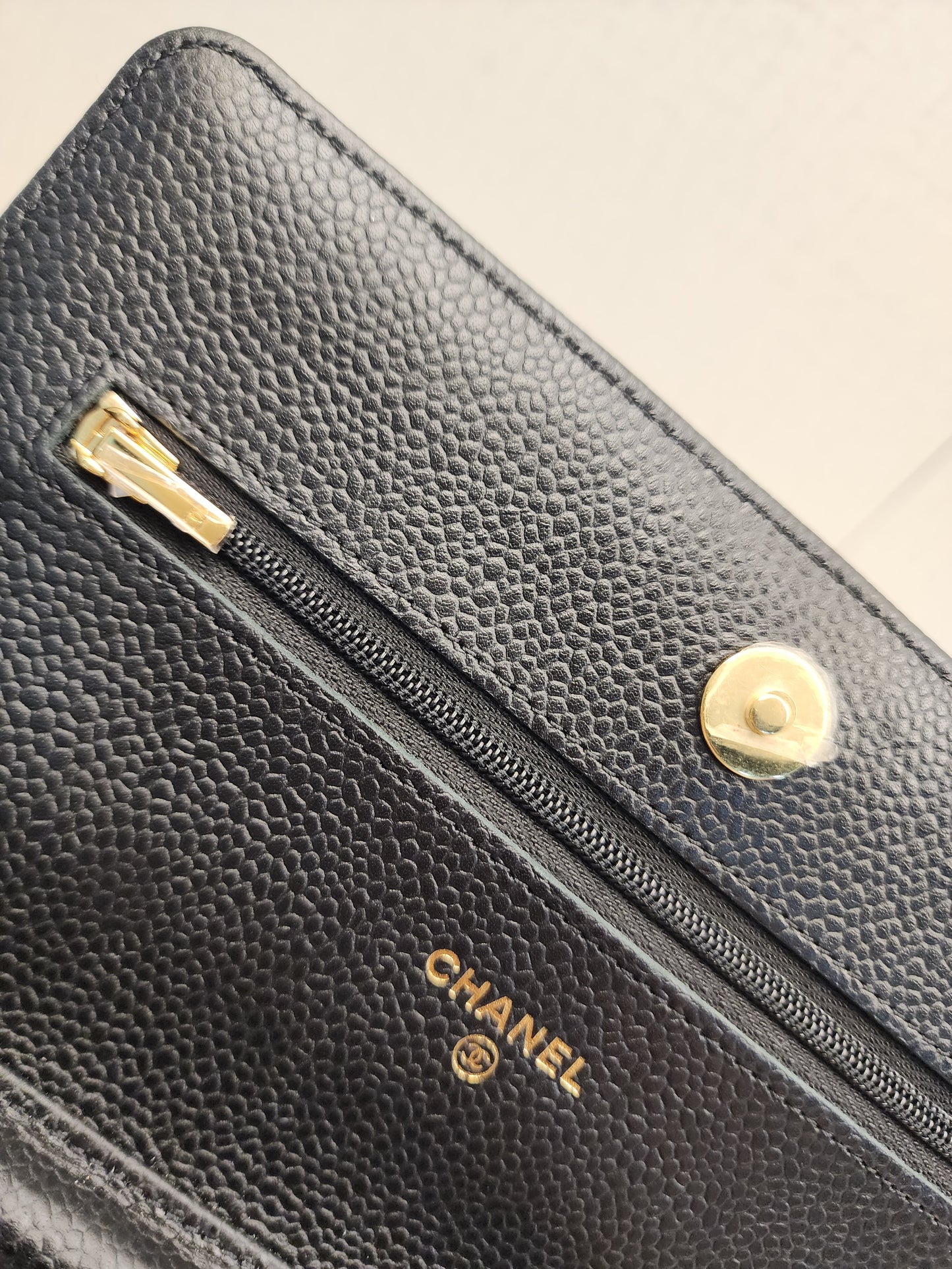 Chanel Black Caviar WOC (GHW)