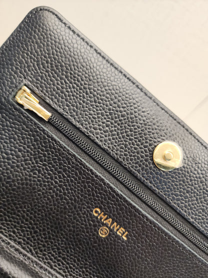 Chanel Black Caviar WOC (GHW)