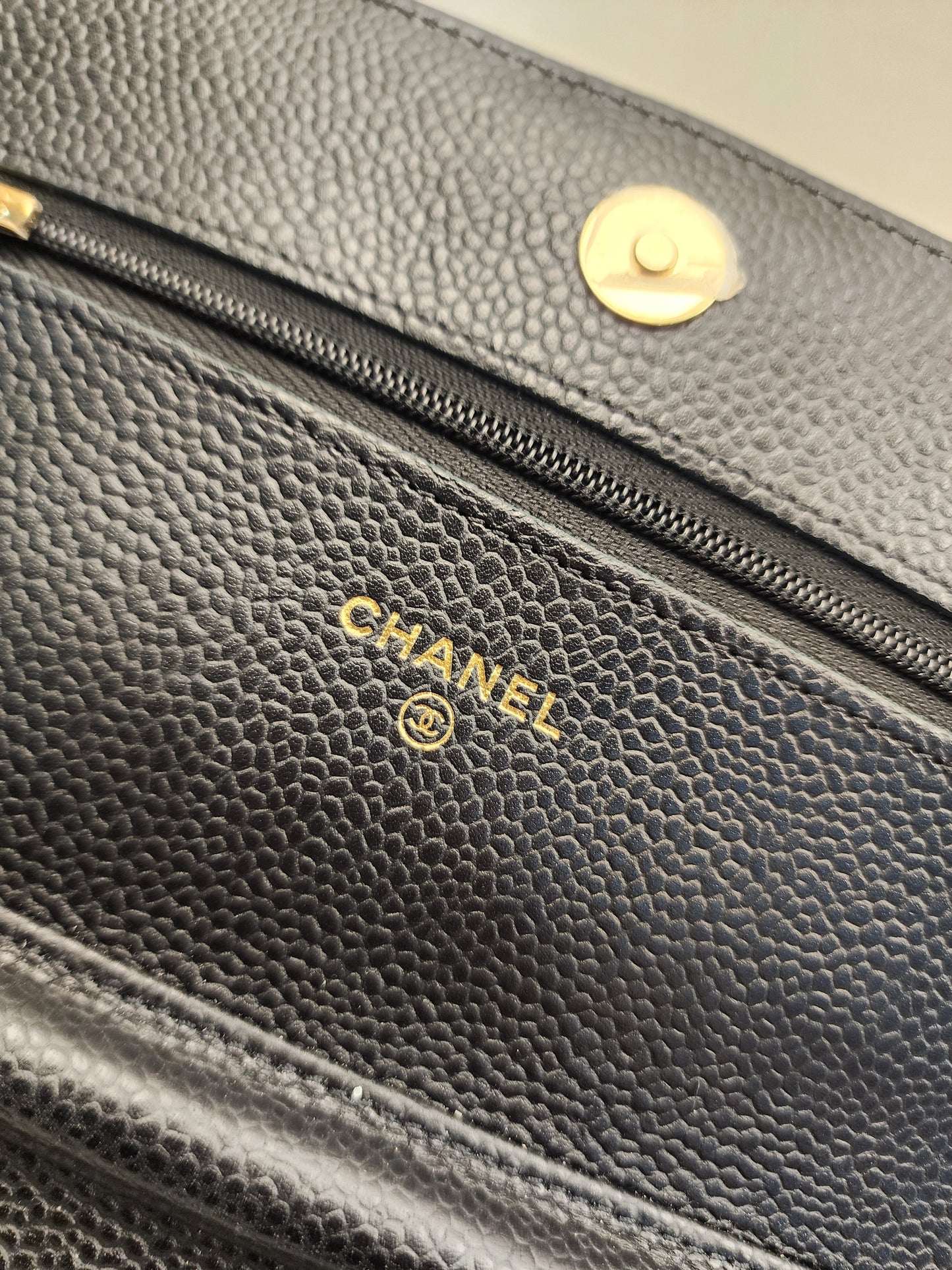 Chanel Black Caviar WOC (GHW)