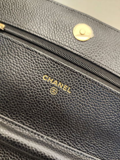 Chanel Black Caviar WOC (GHW)