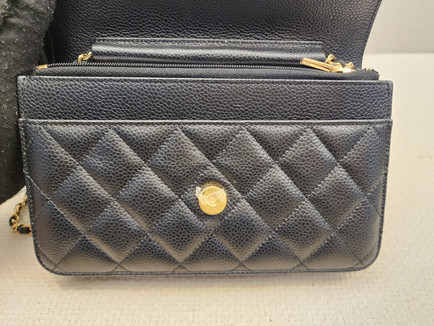 Chanel Black Caviar WOC (GHW)