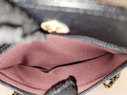Chanel Black Caviar WOC (GHW)