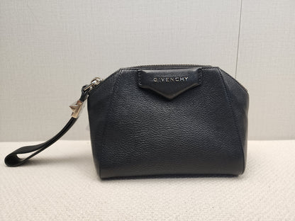 Bvlgari Black Goatskin Antigona Wristlet Pouch