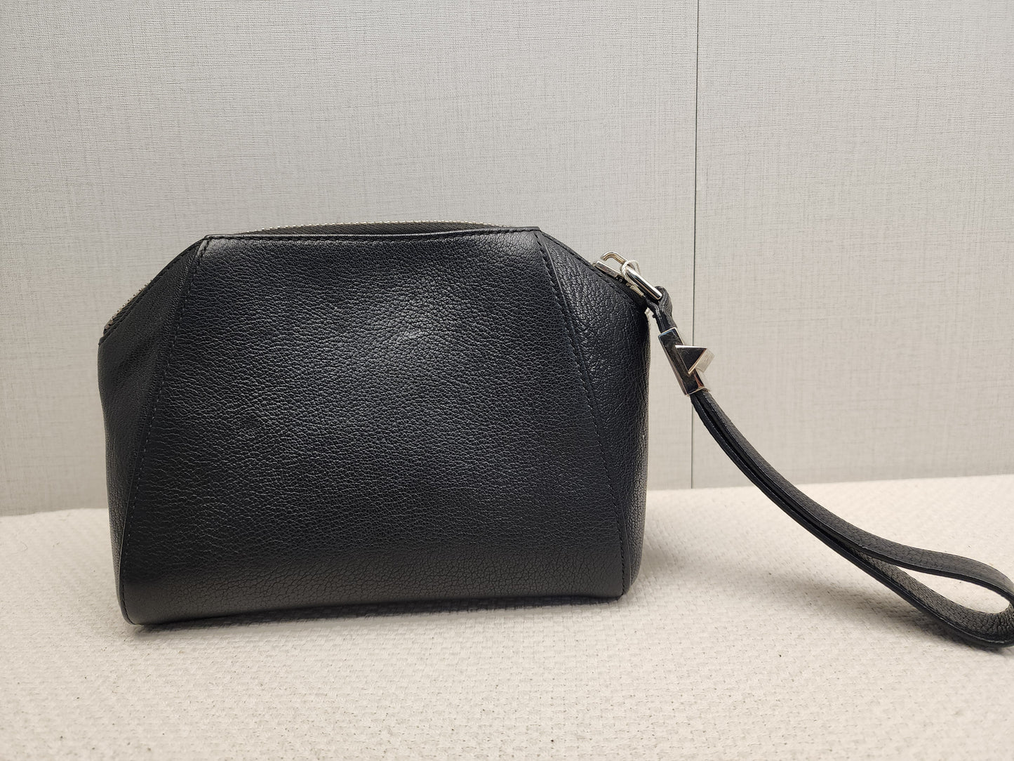 Bvlgari Black Goatskin Antigona Wristlet Pouch