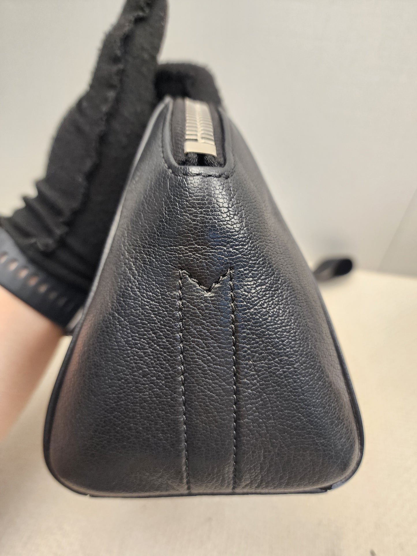 Bvlgari Black Goatskin Antigona Wristlet Pouch