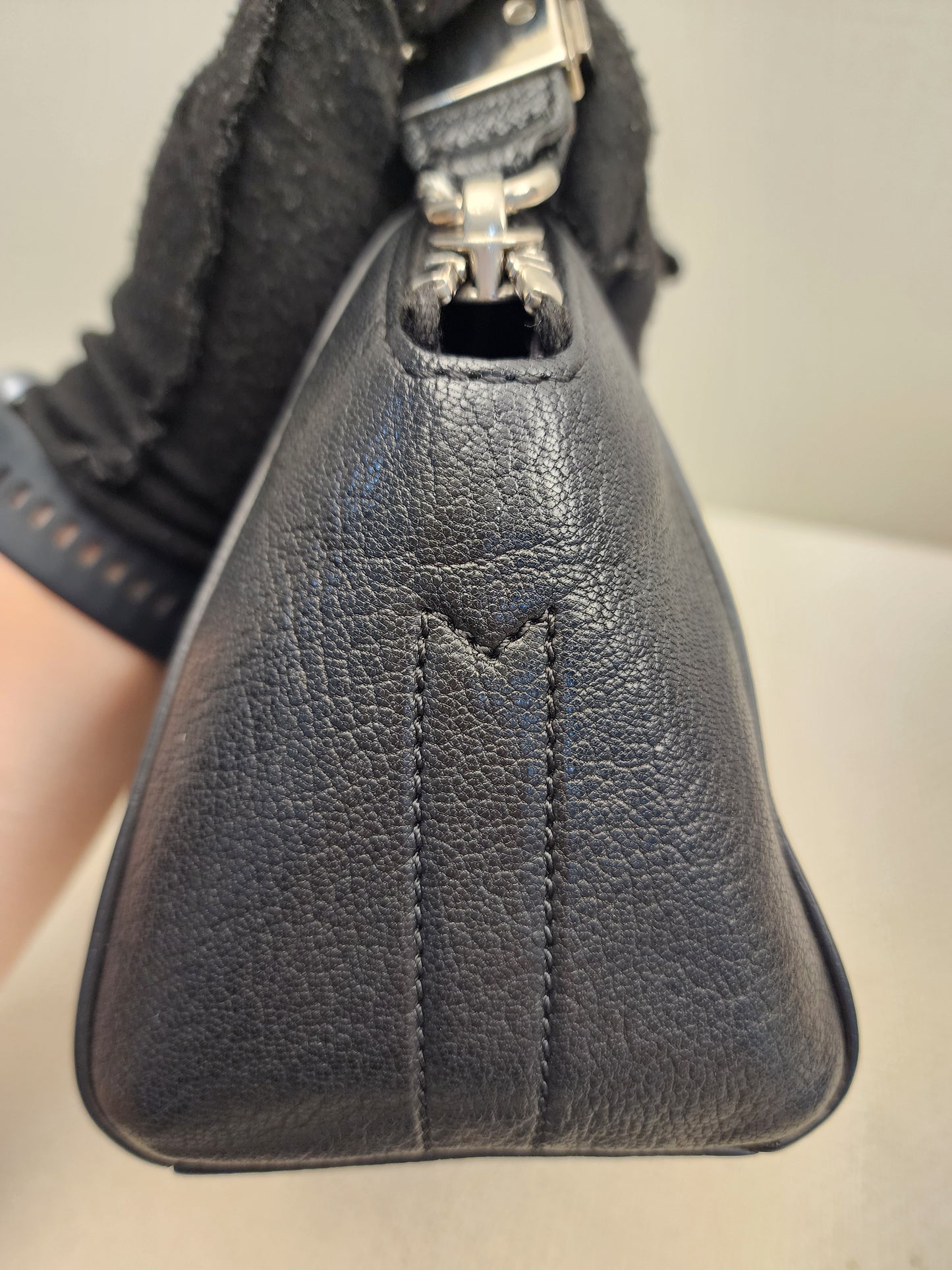 Bvlgari Black Goatskin Antigona Wristlet Pouch