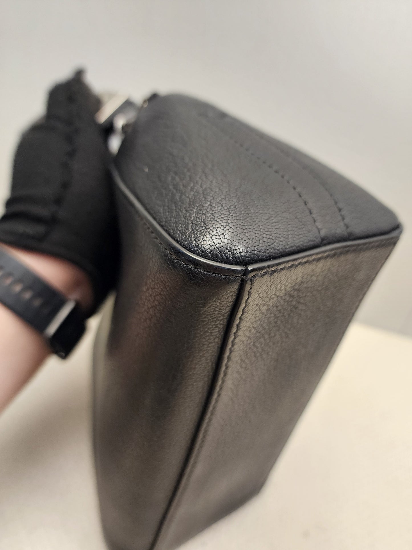 Bvlgari Black Goatskin Antigona Wristlet Pouch
