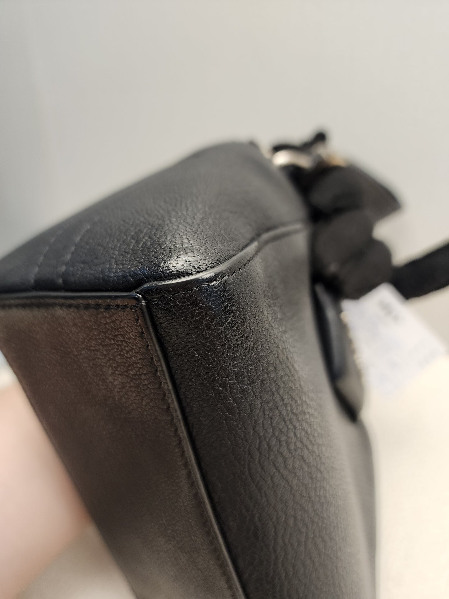 Bvlgari Black Goatskin Antigona Wristlet Pouch