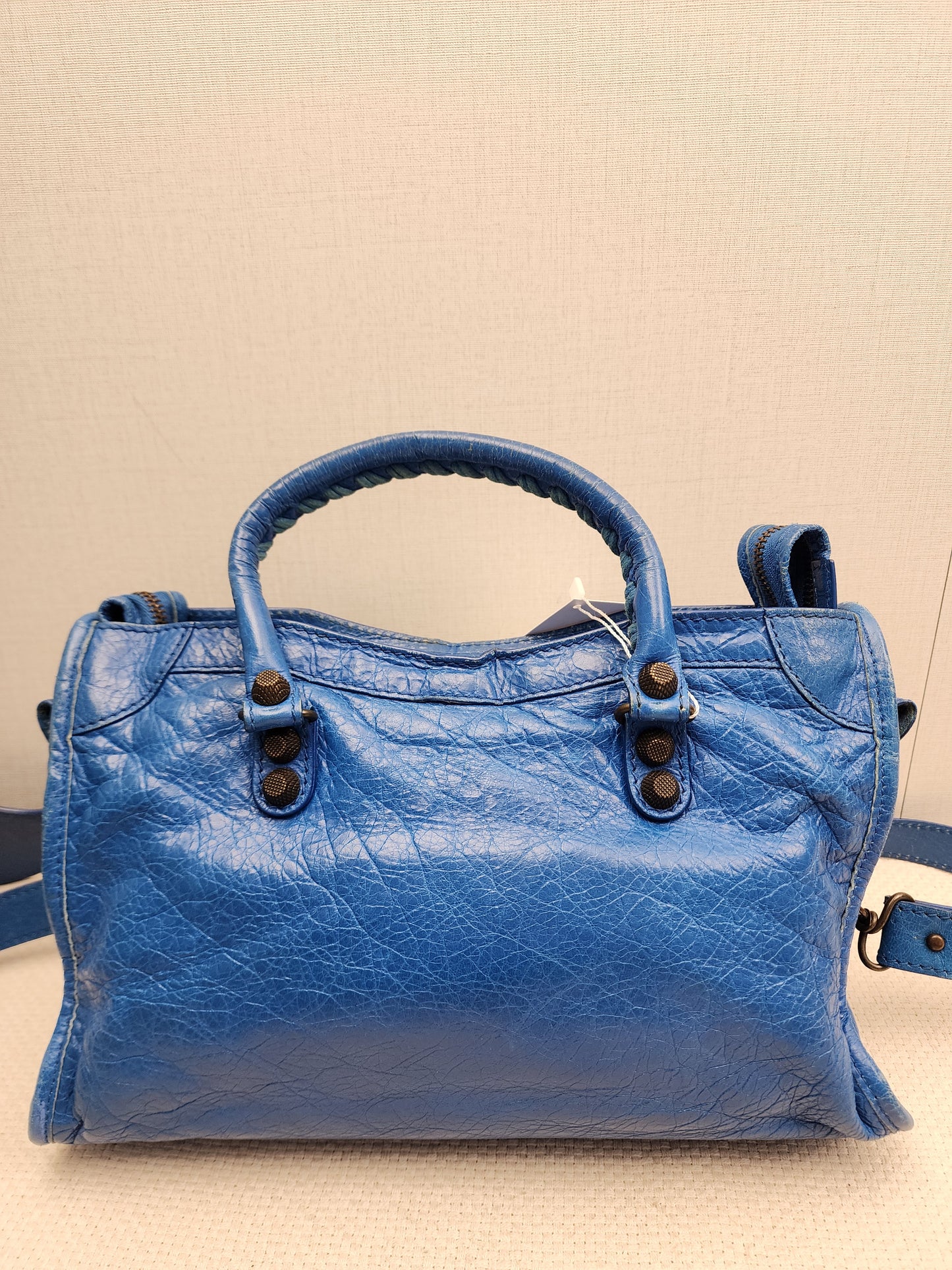 Balenciaga Blue Agneau Small City Bag (RHW)