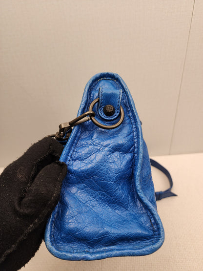 Balenciaga Blue Agneau Small City Bag (RHW)
