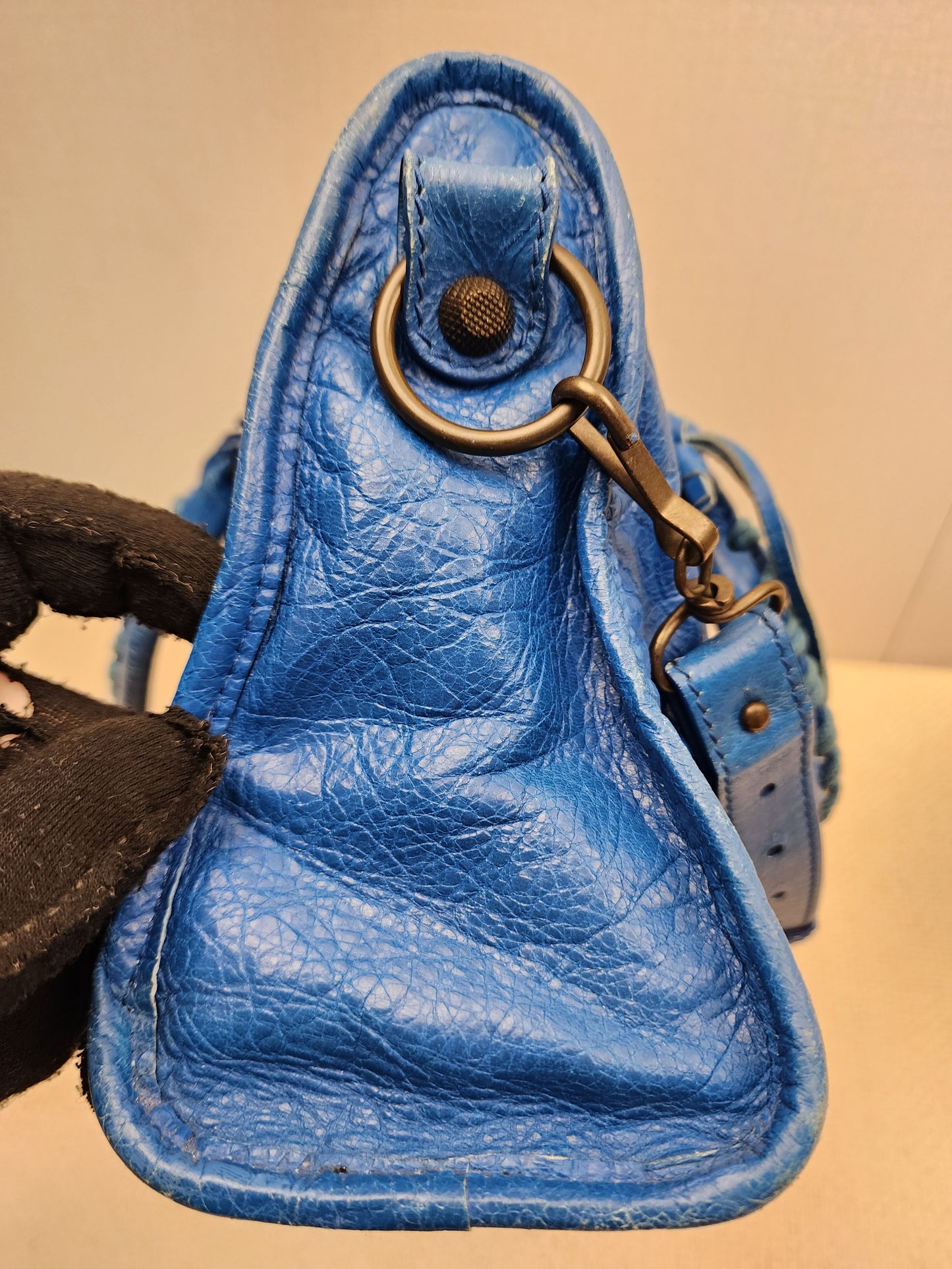 Balenciaga Blue Agneau Small City Bag (RHW)