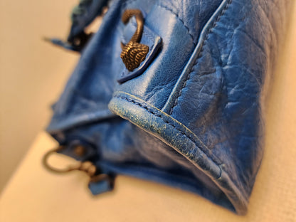 Balenciaga Blue Agneau Small City Bag (RHW)