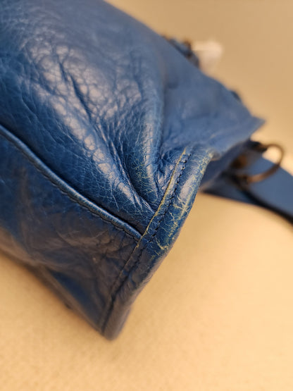 Balenciaga Blue Agneau Small City Bag (RHW)