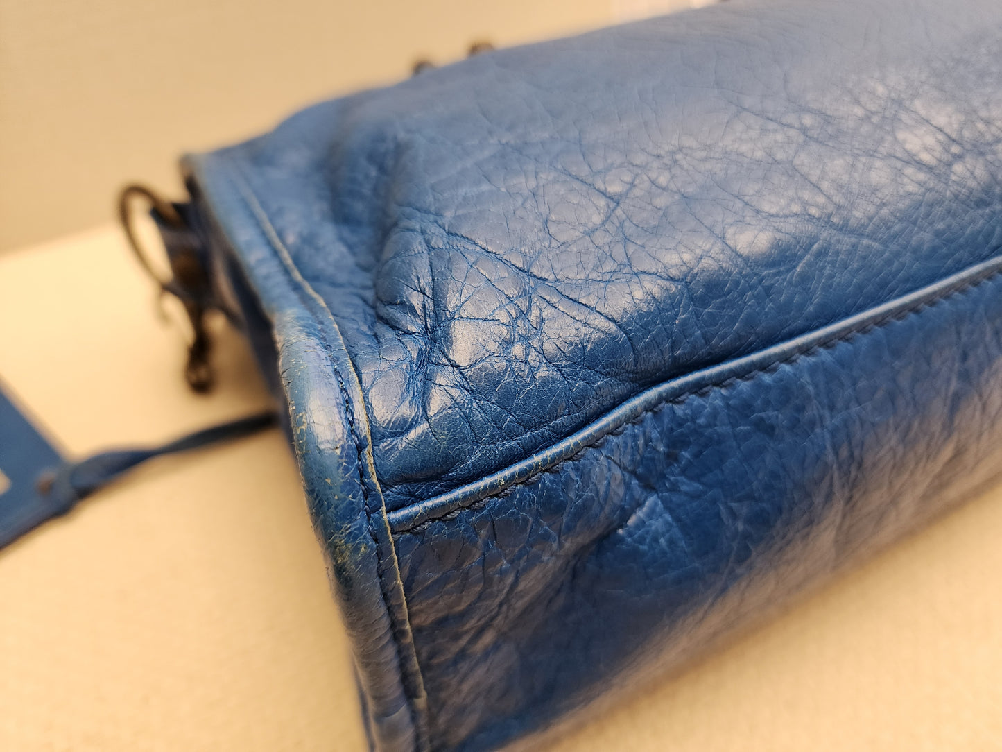 Balenciaga Blue Agneau Small City Bag (RHW)
