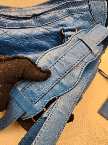 Balenciaga Blue Agneau Small City Bag (RHW)