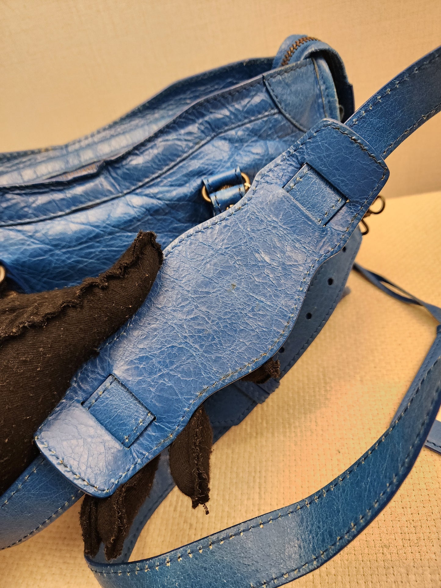 Balenciaga Blue Agneau Small City Bag (RHW)