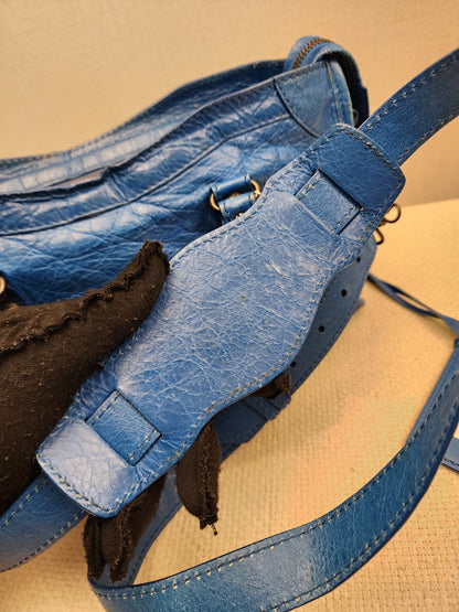 Balenciaga Blue Agneau Small City Bag (RHW)