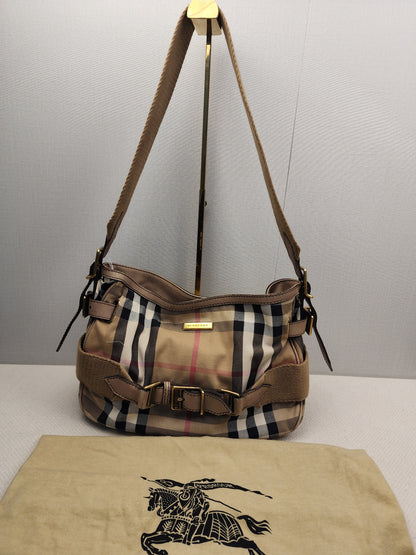 Burberry Brown House Check Parsons Hobo Bag